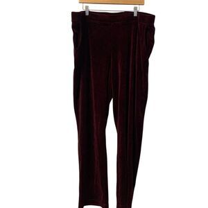 Chico’s Plus Size Women's Burgundy Straight‎ Leg Pants Size 4 Casual Solid